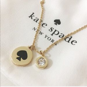 NWT kate spade Spot the Spade Gold Black Necklace